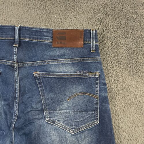 G Star Jeans Herren 35x30 Blau 3301 Straight Tapered Fit Dark Wash Stretch Denim - Bild 10 von 18