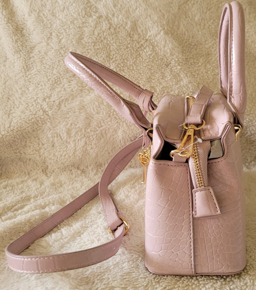 Bebe Liana Croc Small Satchel Purse/Crossbody Color Mauve *NEW* | eBay