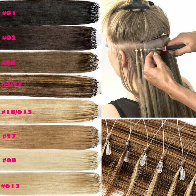 Micro Ring Loop Beads Link Tip Remy Human Hair Extensions ...