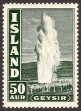 ICELAND 1938, SC-208, VF MNH** 50 aur Geyser scv $60.00  *Bay Stamps*
