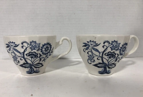 Vintage Pair Blue Nordic by J&G Meakin Coffee Tea Cup Mug made in England