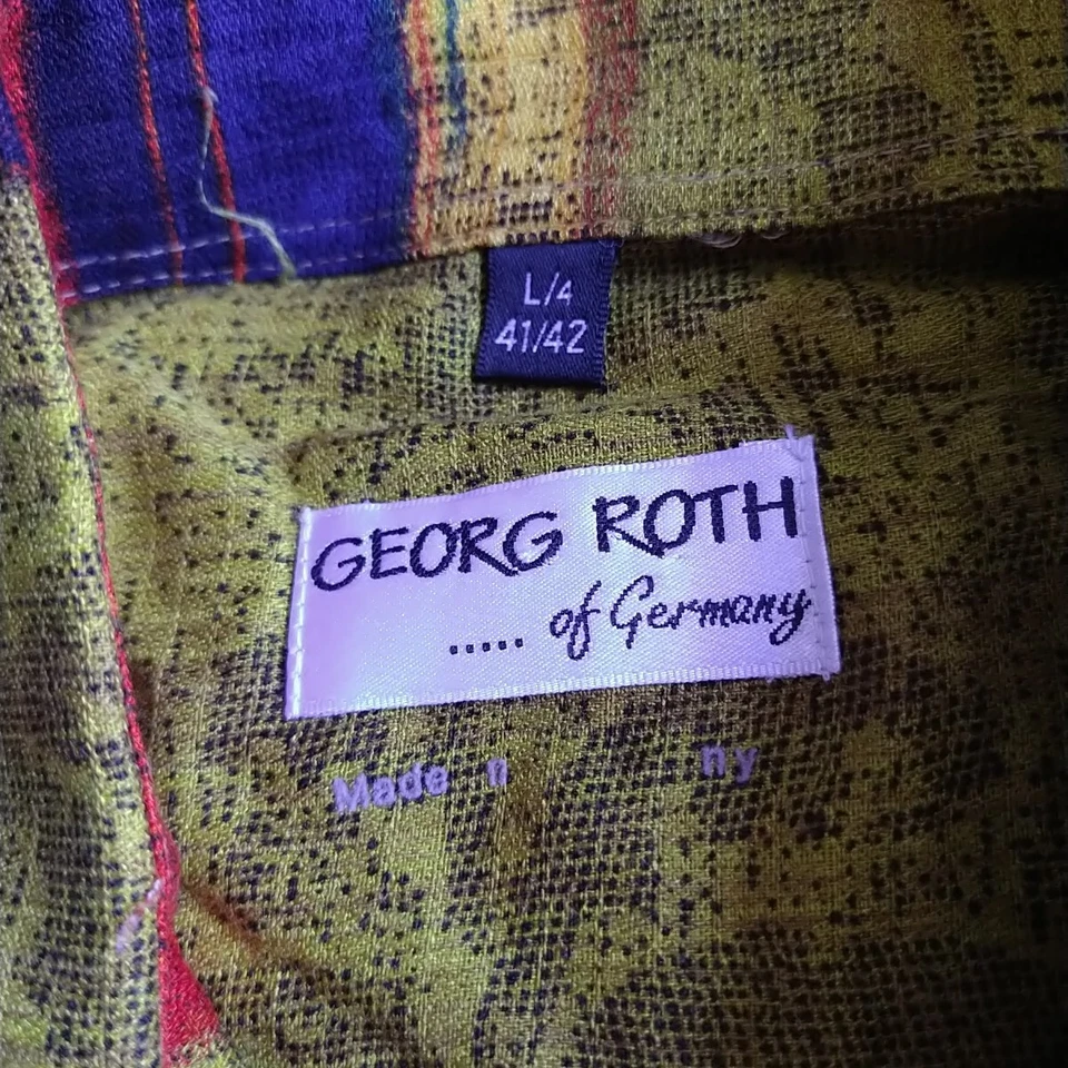 Georg Roth Of Germany Colorblock Congo Short Sleeve Button Shirt ~Size L Striped - Image 2 of 4