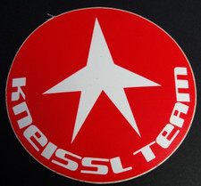 Adesivo pubblicitario Kneissl Team sci alpino sport invernali sci di fondo anni 80 Ø 8 cm