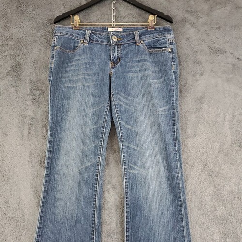 Aviva Women's Jean Dark Wash Bootcut Low Rise Stretch Blue Jeans Size 9 - Picture 2 of 12