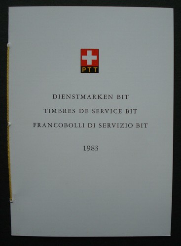 Schweiz 1983:Dienstmarken Klappkarte Nr. 201 Ausgabetag 22.8.1983 Ersttagsstemp.