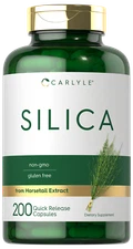 Silica Supplement 500mg | 200 Capsules | from Horsetail Extract | by Carlyle