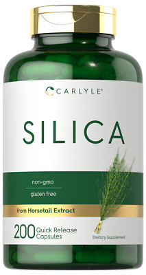 Silica Supplement 500mg | 200 Capsules | from Horsetail Extract | by Carlyle