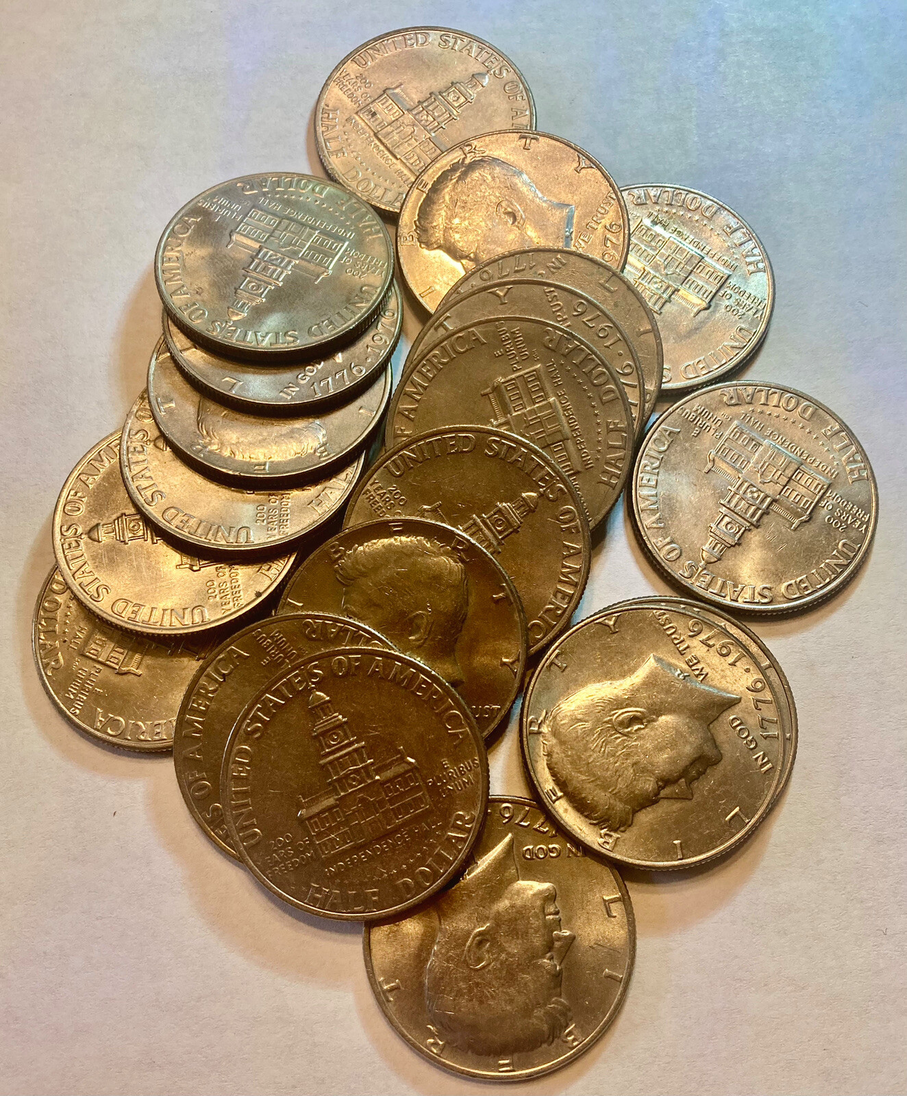 kennedy bicentennial half dollar roll 10.00 worth of bicentennial half ...