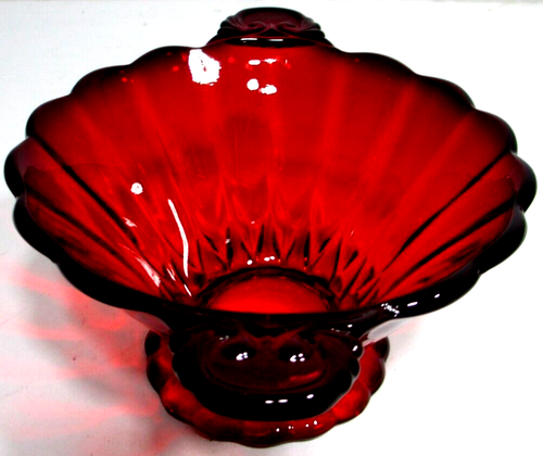 Vintage New Martinsville Candy Dish or Condiment Serving Bowl Janice Ruby Red - Picture 4 of 8