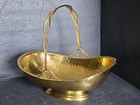 Hammered Brass Basket with Handle, made in India — photo 1