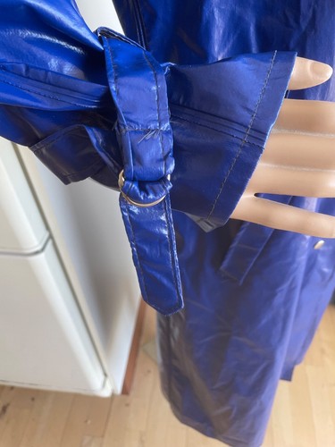 Blau Friesennerz PVC Mantel Ölzeug Rubber Gummi Raincoat Oilskin Gummimante - Photo 5/6