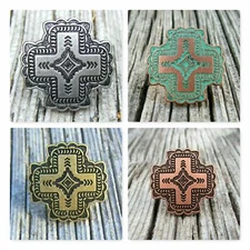 Scarf SLIDE Wild Rag Western Cowboy Slide Buckaroo Bandana Concho Santa Fe Cross