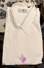 Aquascutum of London white men shirt, size 17 1/2-34, new with tag, long sleeve