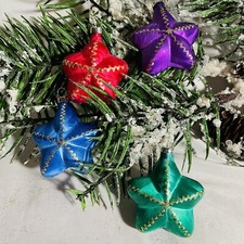Bright Star Glass Christmas Ornaments Crystalized Finish Glitter Bradford 2000