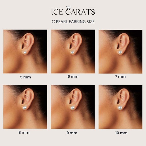 14K White Gold 3 Stone Created Blue Sapphire Triangle Stud Earrings September... - Picture 5 of 7