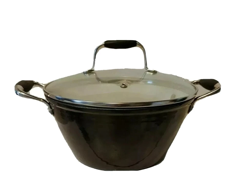 Fagor Michelle B 3 Qt Soup Pan Enamel Cast Iron w/ Lid Black - Image 4 of 4