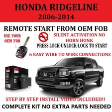 SIMPLIFIED Remote Starter Kit fits 2006-2014 HONDA RIDGELINE Silent Activation