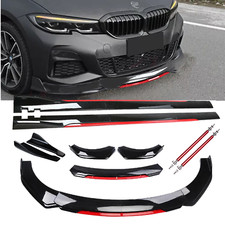 Front Bumper Lip Spoiler Splitter Glossy Black Red For Bmw 1-7 Series Side Skirt