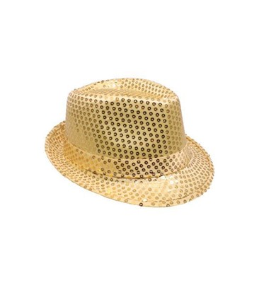 Red Buckletown Sequined Fedora Hat