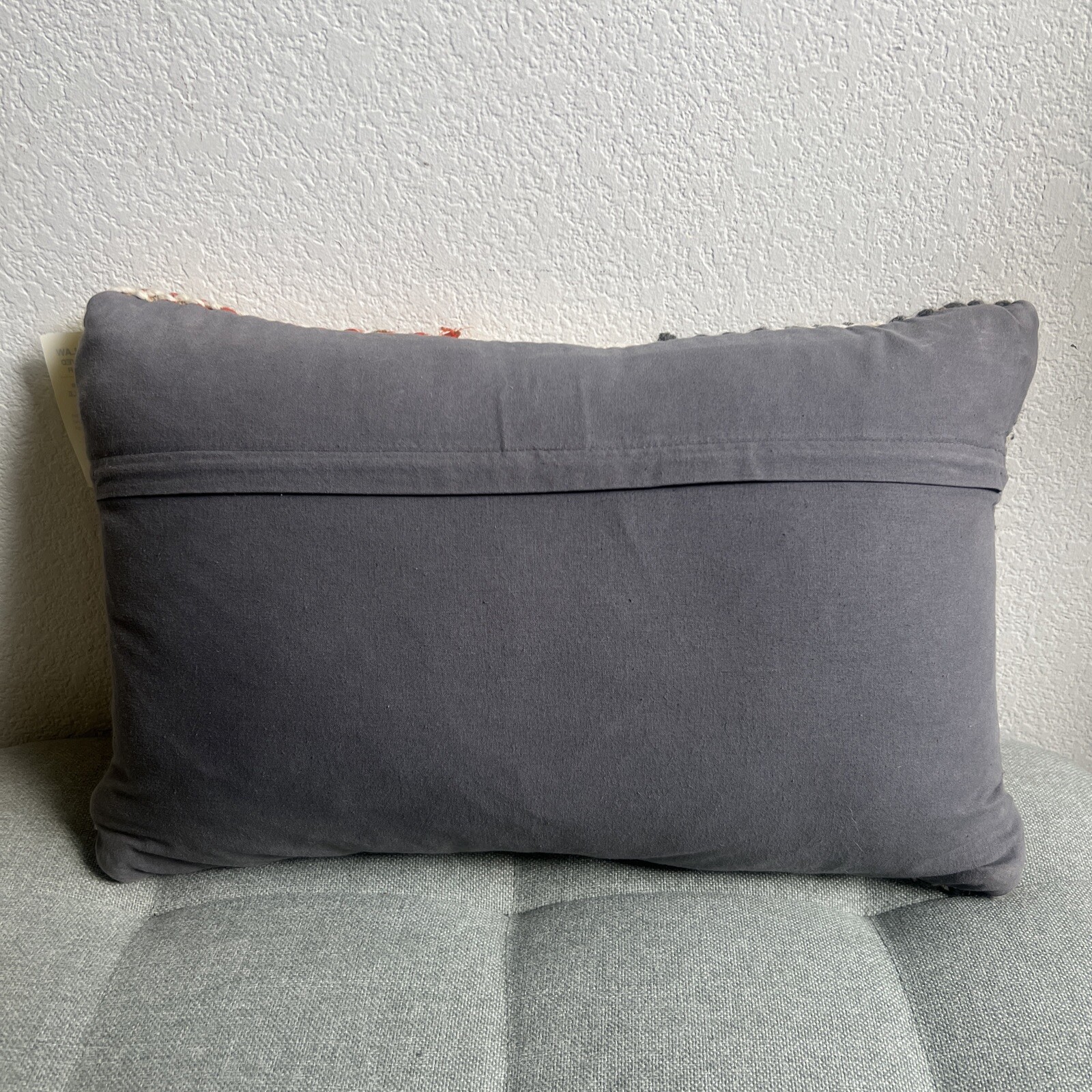 LOLOI Jute Wool Boucle Abstract Rectangular Throw Pillow Cream Gray