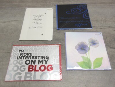 LOT OF 4 PAPYRUS GREETING CARDS NEW BIRTHDAY BLOG