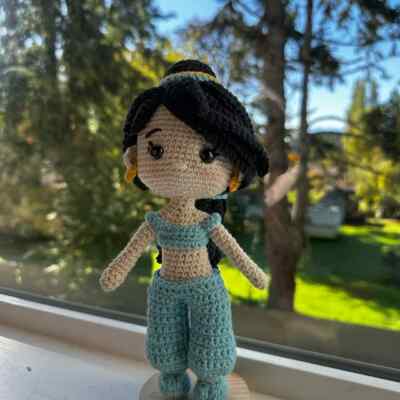 HÄKELANLEITUNG PAPIERKOPIE JASMIN PRINZESSIN AMIGURUMI PUPPE SPORT GARN 108
