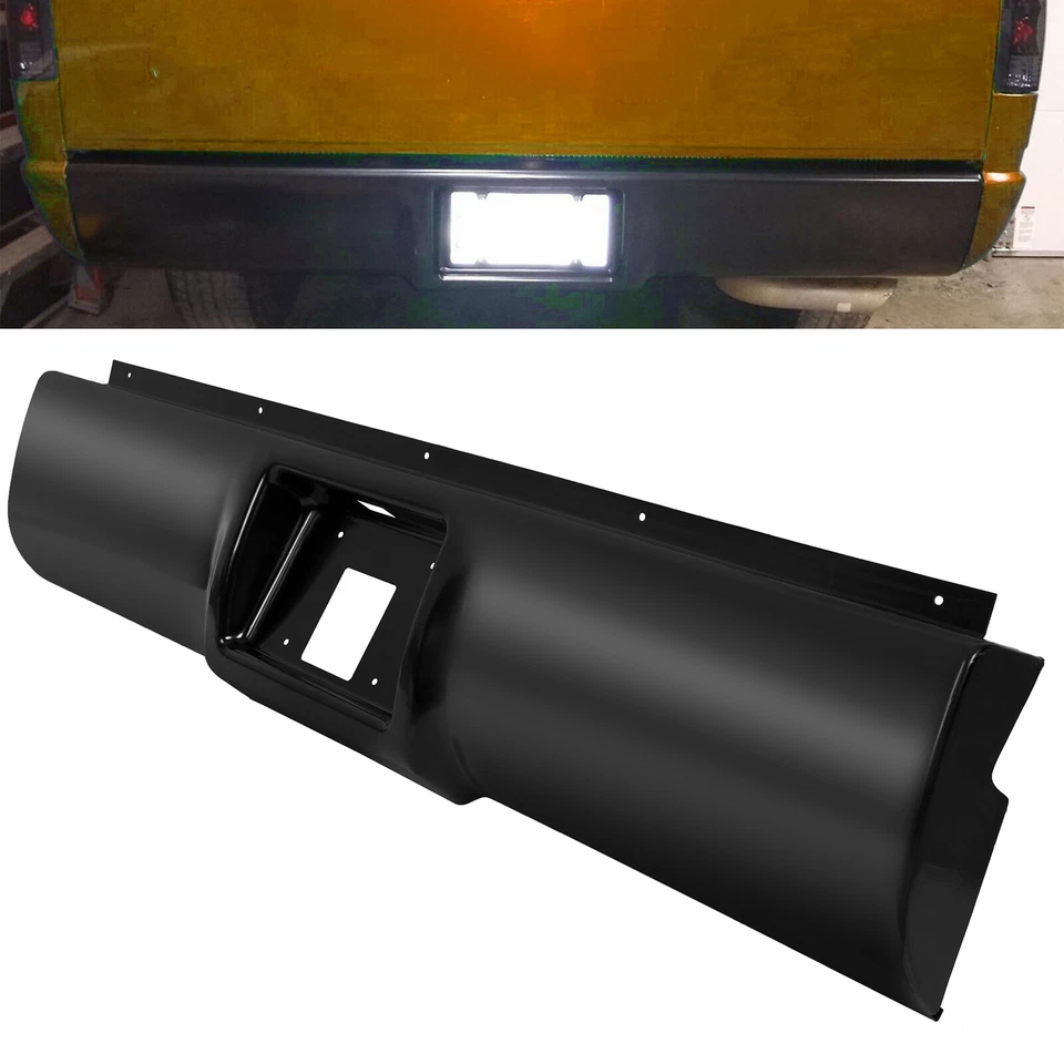 Parachoques negro Roll Pan C1500 2500 3500 acero para Chevrolet Silverado Sierra 88-98 Foto 3 de 4