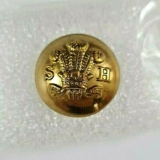 14th Prince of Wales's Own Scinde Horse 19mm Brass Button - J.R . Gaunt London