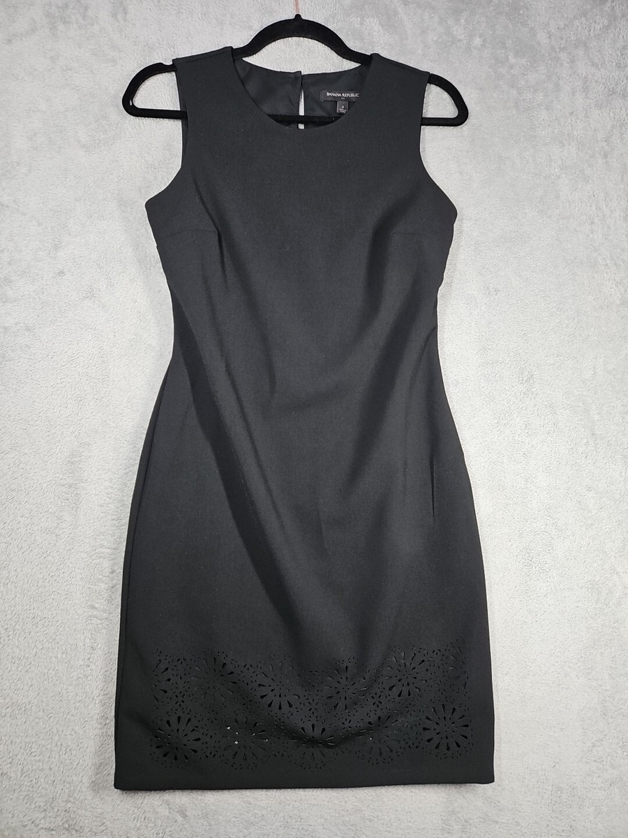Banana Republic Little Black Dress Sheath Bottom Cutout Sleeveless Career Sz 2 | eBay Banana Republic Little Black Dress Sheath Bottom Cutout Sleeveless Career Sz 2 | eBay