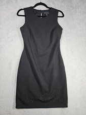 Banana Republic Little Black Dress Sheath Bottom Cutout Sleeveless Career Sz 2