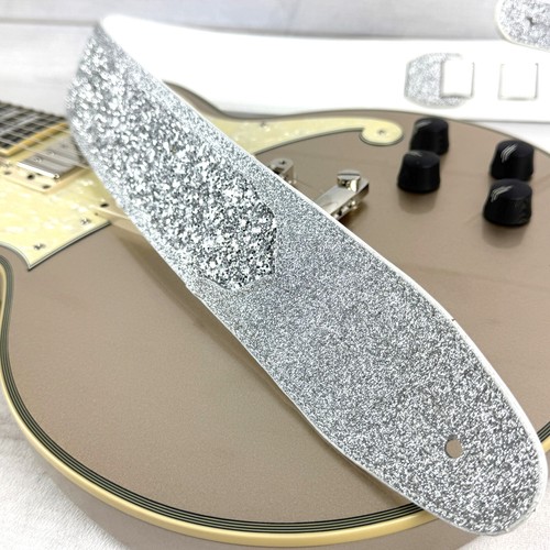Walker And Williams GL-108 Aria Glow Silver Glitter Bomb Padded Guitar Strap - Picture 5 of 13