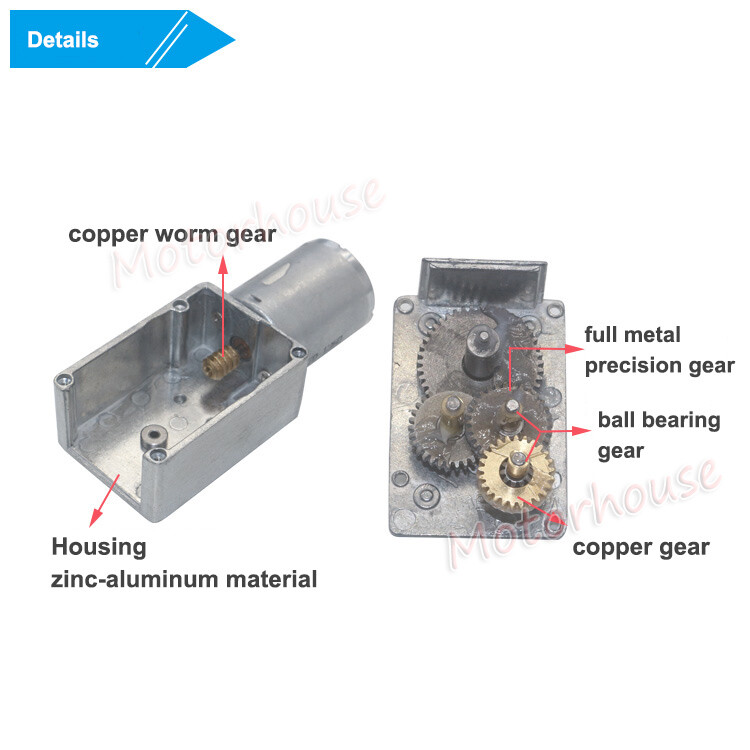DC12V 24V A58SW555S High Torque Metal Turbo Worm Gearbox Reduction Gear DC Motor - Foto 7