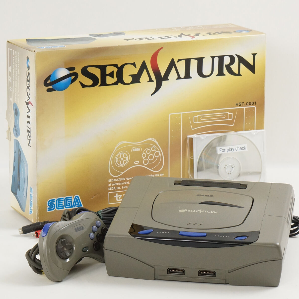 Sega Saturn GREY Console Boxed HST-3200 Tested System -NTSC Sega Saturn GREY Console Boxed HST-3200 Tested System -NTSC