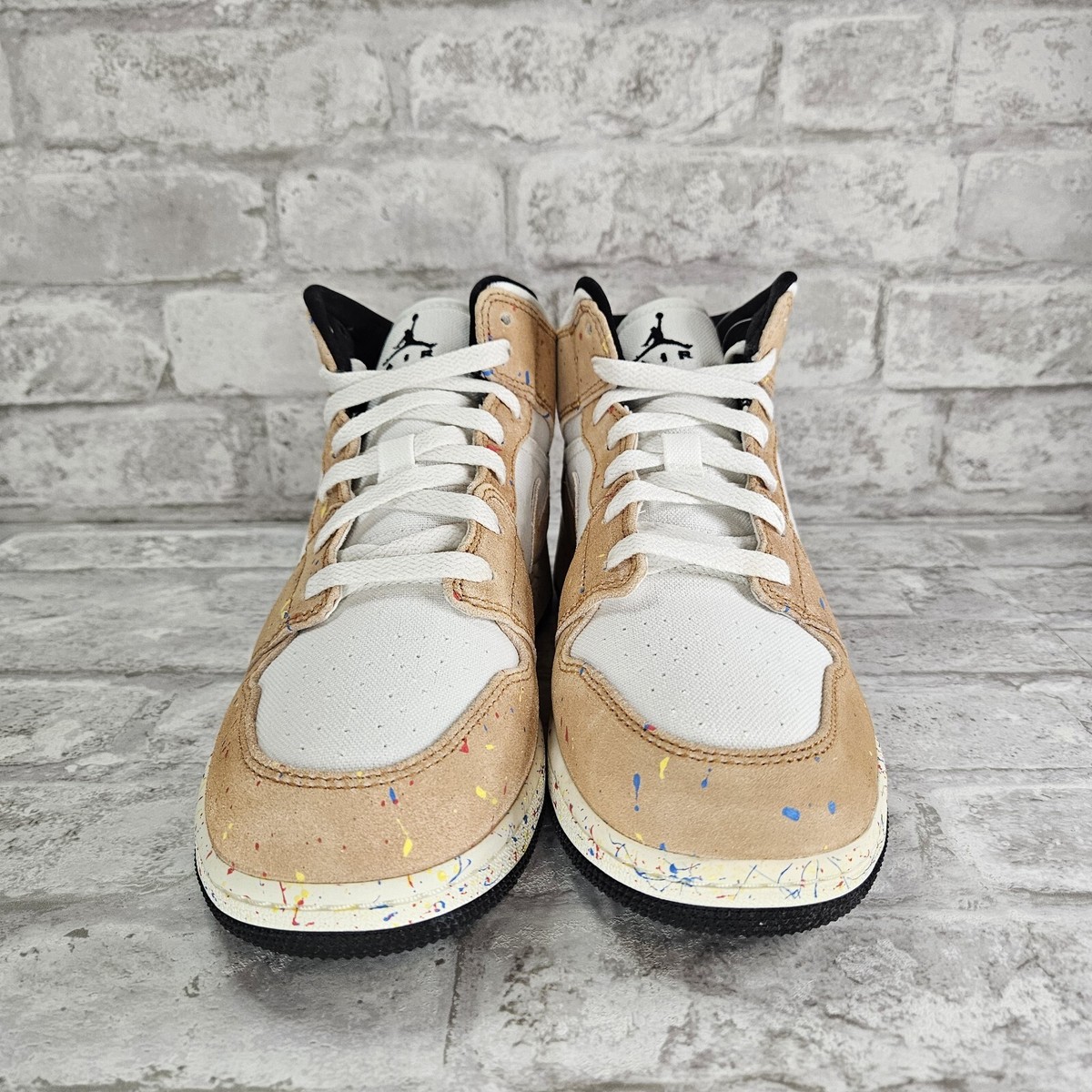 Nike Air Jordan 1 Mid SE (GS) Brushstroke Splatter DA8006-100 Size