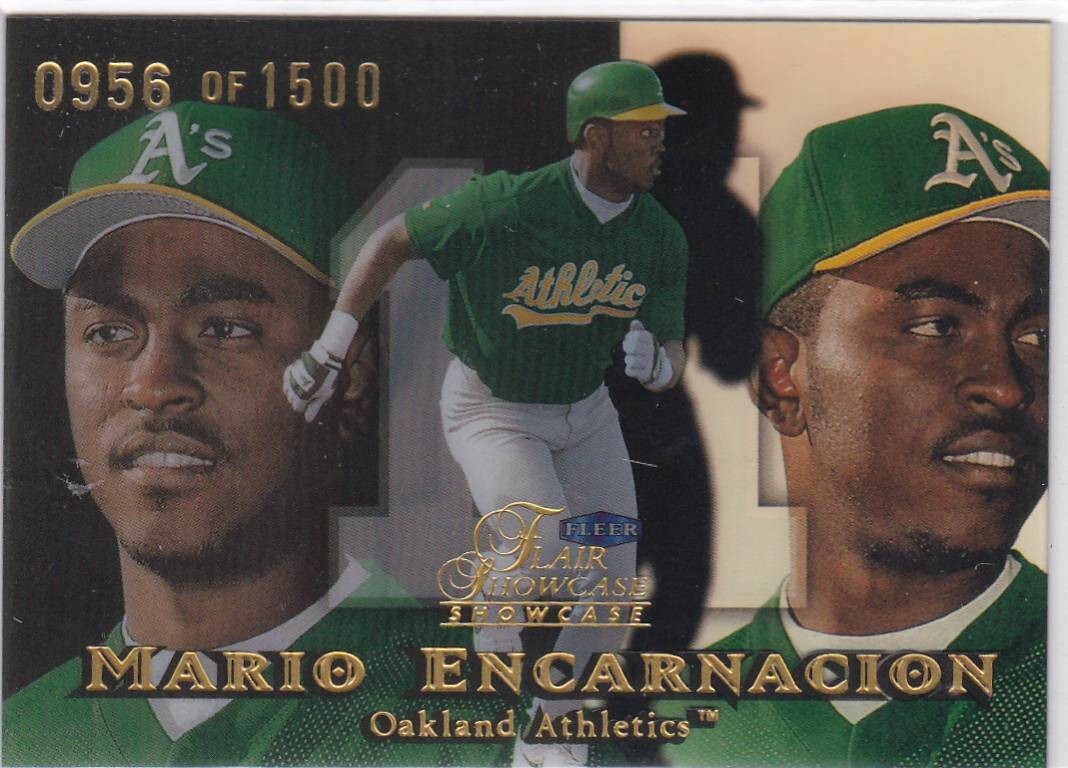 1999 Flair Showcase #36 Mario Encarnacion Fila 1 # 1500 Oakland Athletics