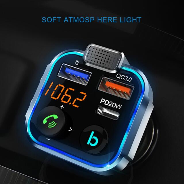 Car Bluetooth-compatible FM Transmitter Mp3 Player Charg QC3.0 PD20W Quick U3H5 Car Bluetooth-compatible FM Transmitter Mp3 Player Charg QC3.0 PD20W Quick U3H5