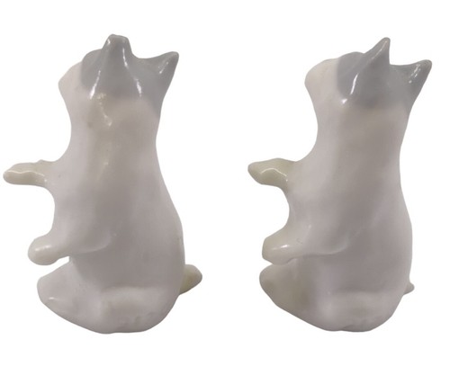 Vintage Germany Porcelain Blue & White Scotty Dog Figurine Miniature Lot of 2 - Picture 4 of 12