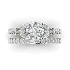 Wedding Ring bridal Set 14k Gold 2.82ct Round Cut Halo Anniversary Engagement