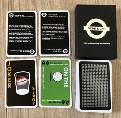 Nacht & Tag Packung Underground Spielkarten Tipps & Tipps für Schichtarbeit