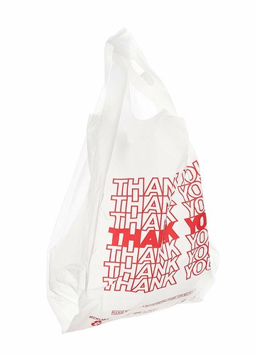 5000 Pack- 1/8 White Thank You Plastic Shopping Bags - T-Shirt Style - 17x10x6 - Picture 2 of 4