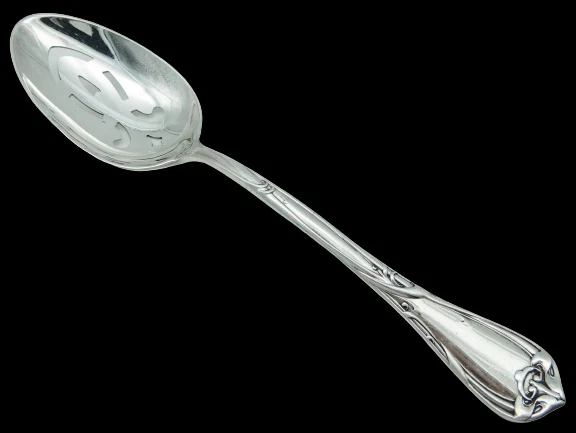 1904 Antique REED & BARTON Silver Plate Pierced Serving Spoon MODERN ART