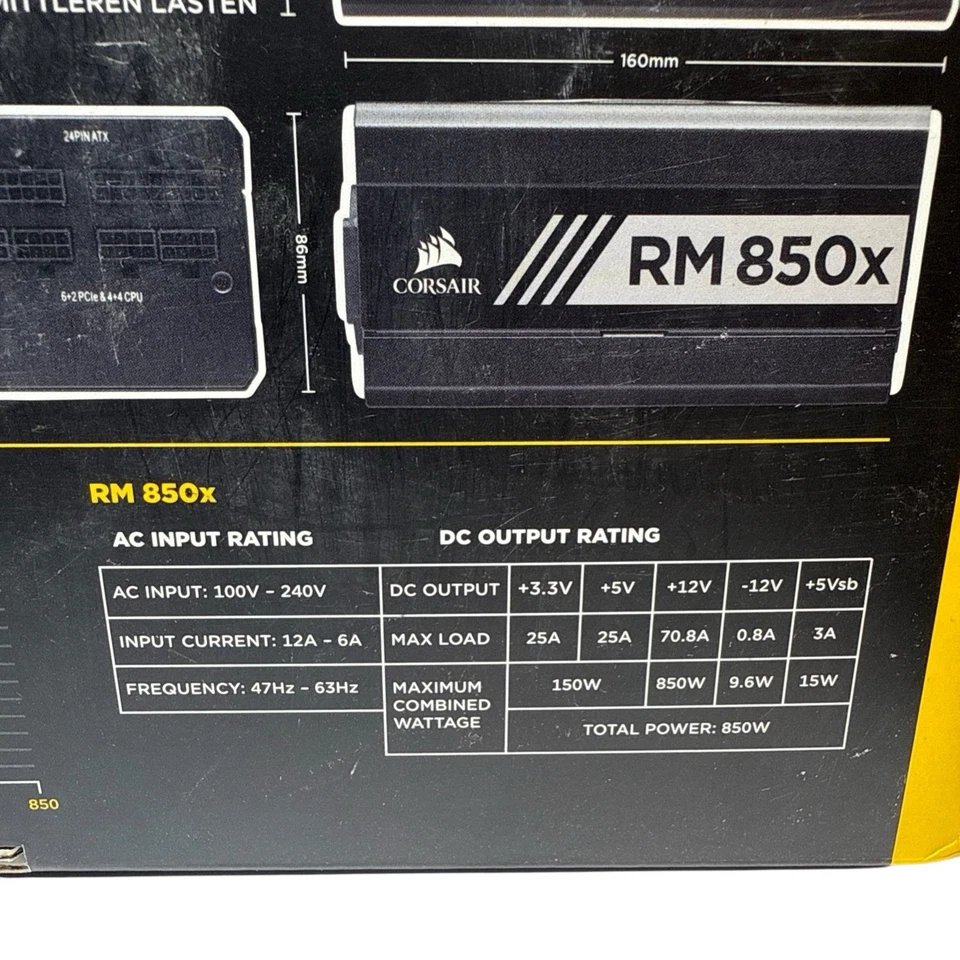 🔥Corsair Rm850X Modular ATX Power Supply 80 Plus Gold CP9020180NA 850W PSU - Image 4 of 4