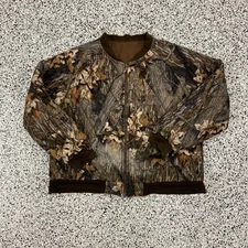 VTG Gamehide Hunting Bomber Jacket Size 2XL Camo Green Reversible Insulated