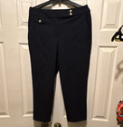 Rachel Zoe Women's Navy Solid Flat Front Dress Pants Button Closure Size 8 — photo 1