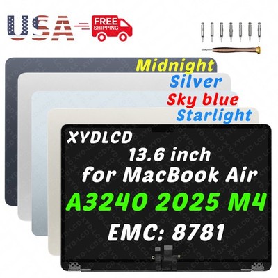 for MacBook Air M4 2025 A3240 EMC 8781 MC6L4LL/A MC6T4LL/A LCD Screen Assembly