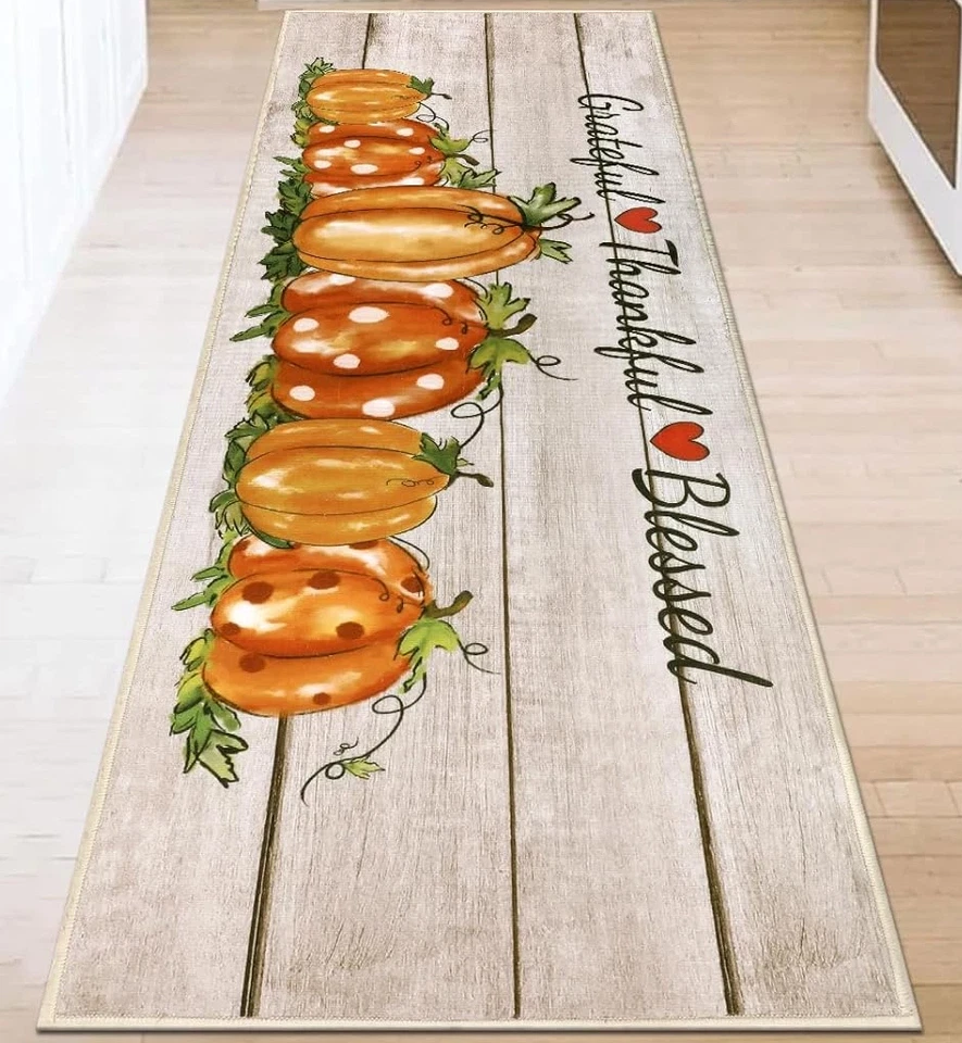 NEW Grateful Thankful Blessed Home Decor 5 Pc Bundle rug runner, storage caddies - Image 2 of 4