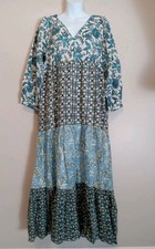 Zara Blue Floral Multi Patch Boho  Cottagecore Dress Size XS