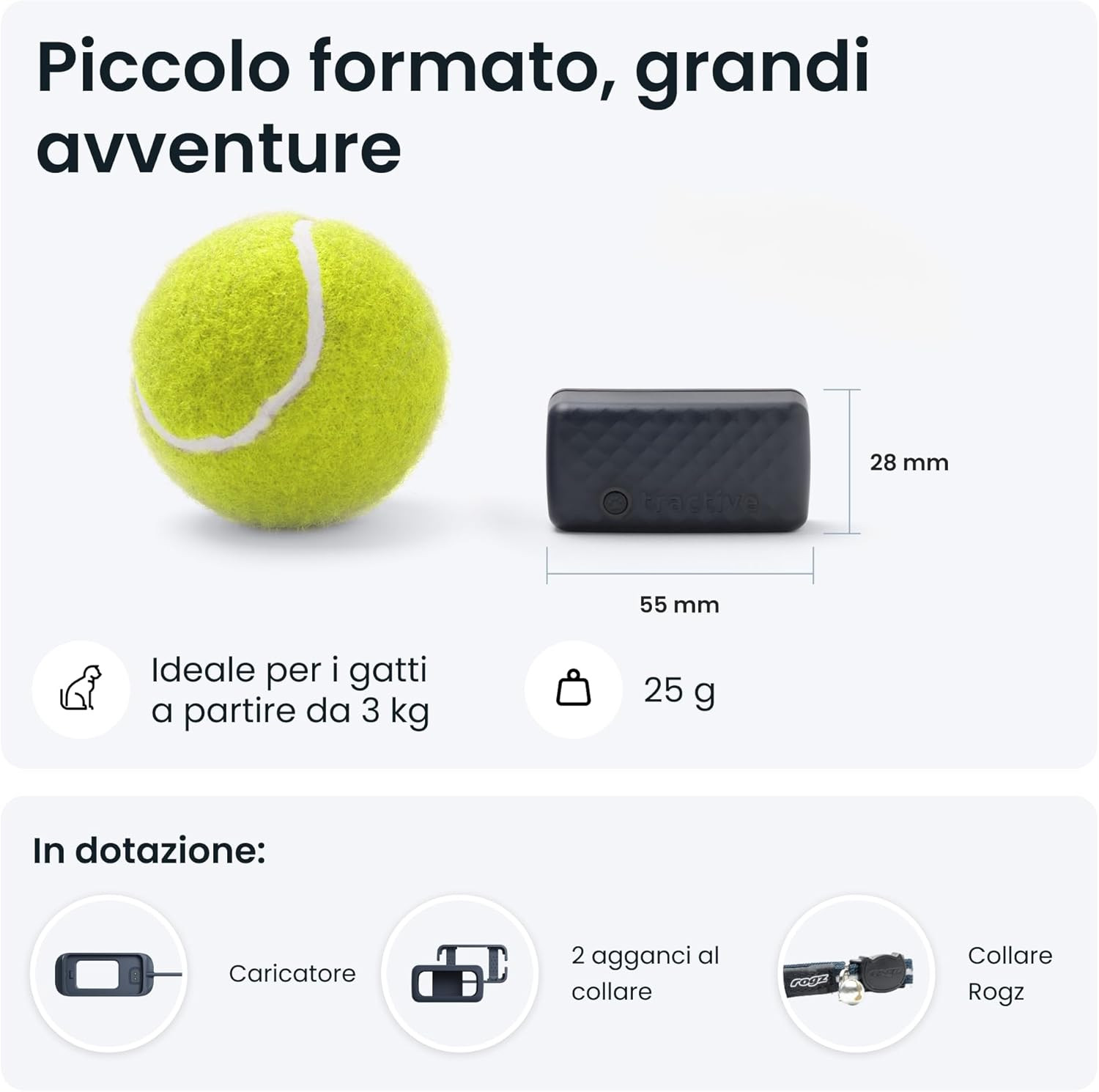 GPS Gatto Mini con Monitoraggio Salute e Attività - N. 1 - 4