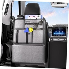 PU-Coated Fabric Car Backseat Organizer, F-Backseat Organizer-Gray-1Pack