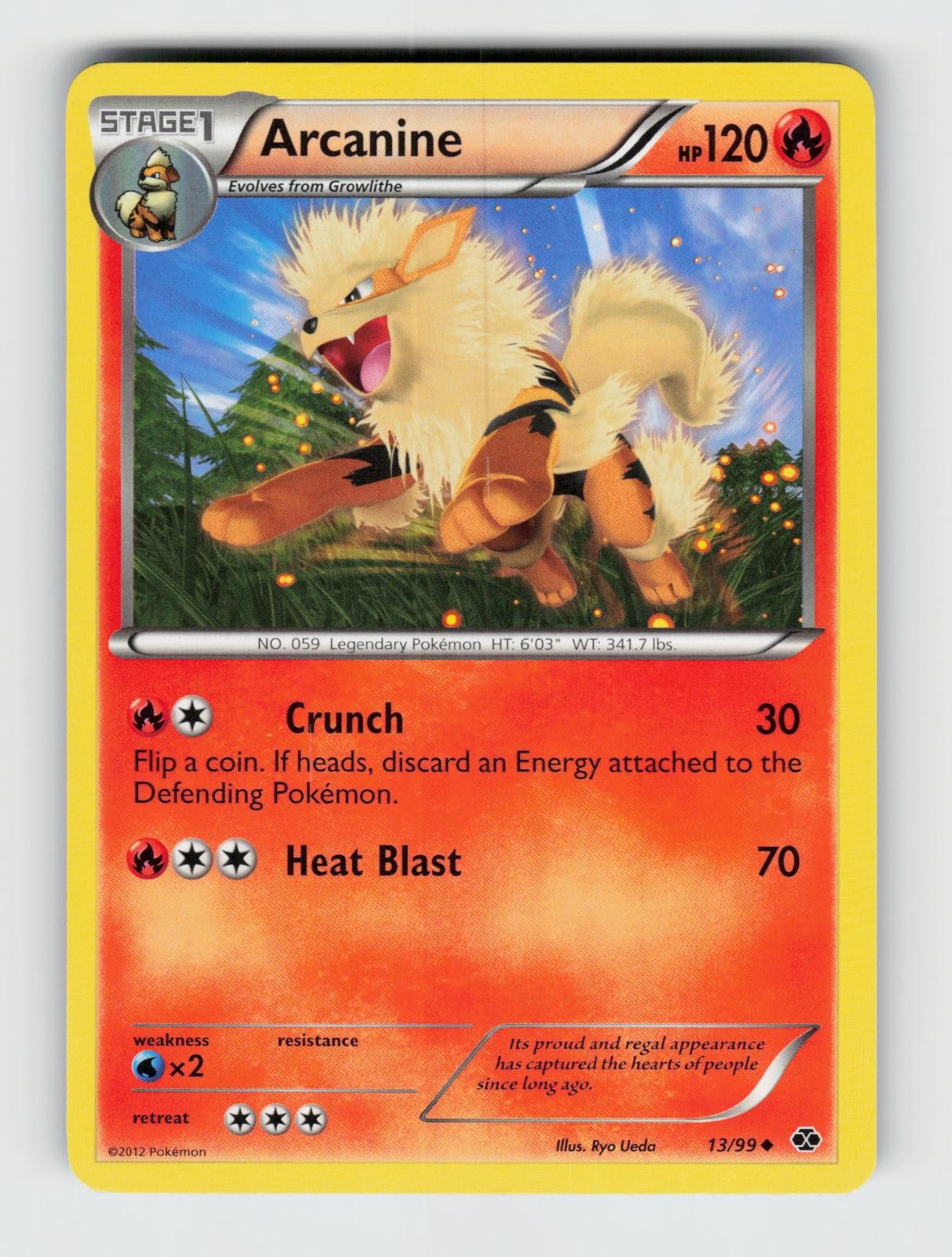 Arcanine 13/99 Uncommon Next Destinies Pokemon 2012 Near Mint